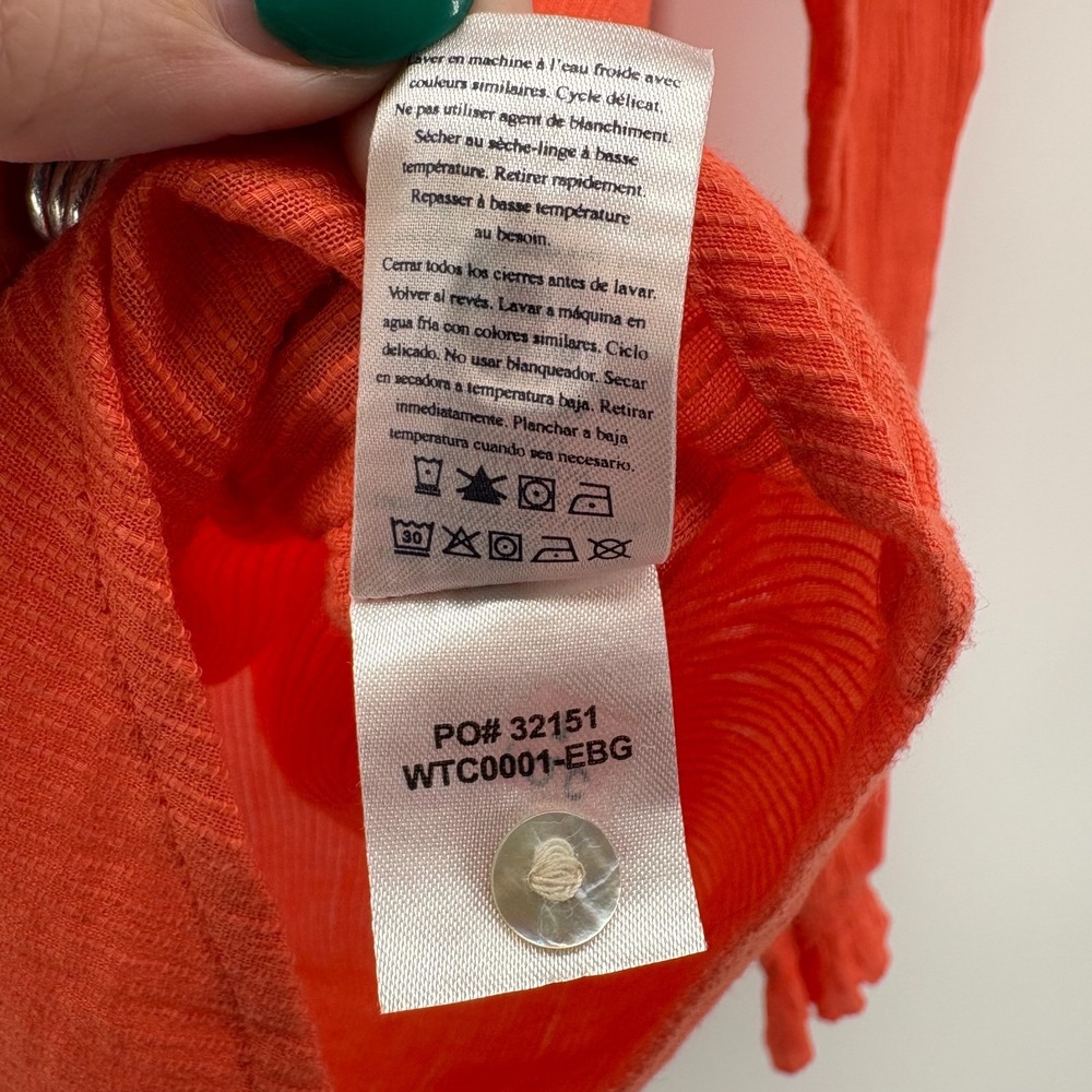 Faherty Willa Ruffle Blouse XS - Picture 8 of 10